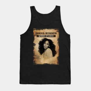Vintage Old Paper 80s Style Donna Summer Queen of disco Tank Top